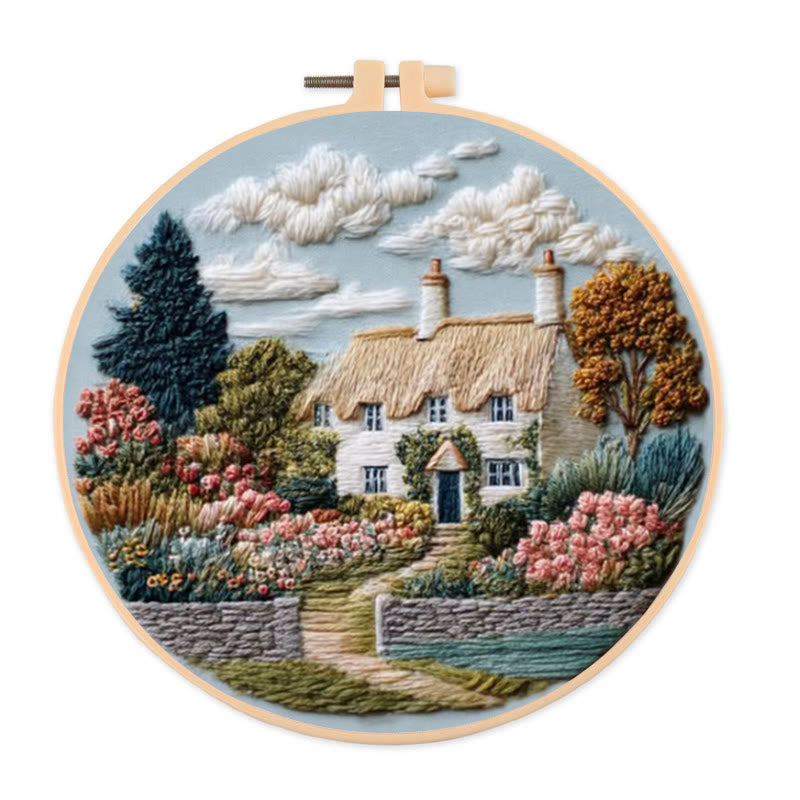 Rubbyoo Embroidery Kit - Beautiful Manor | Decorative Stitch Art | Unique Gift Idea - 20*20cm - image 0