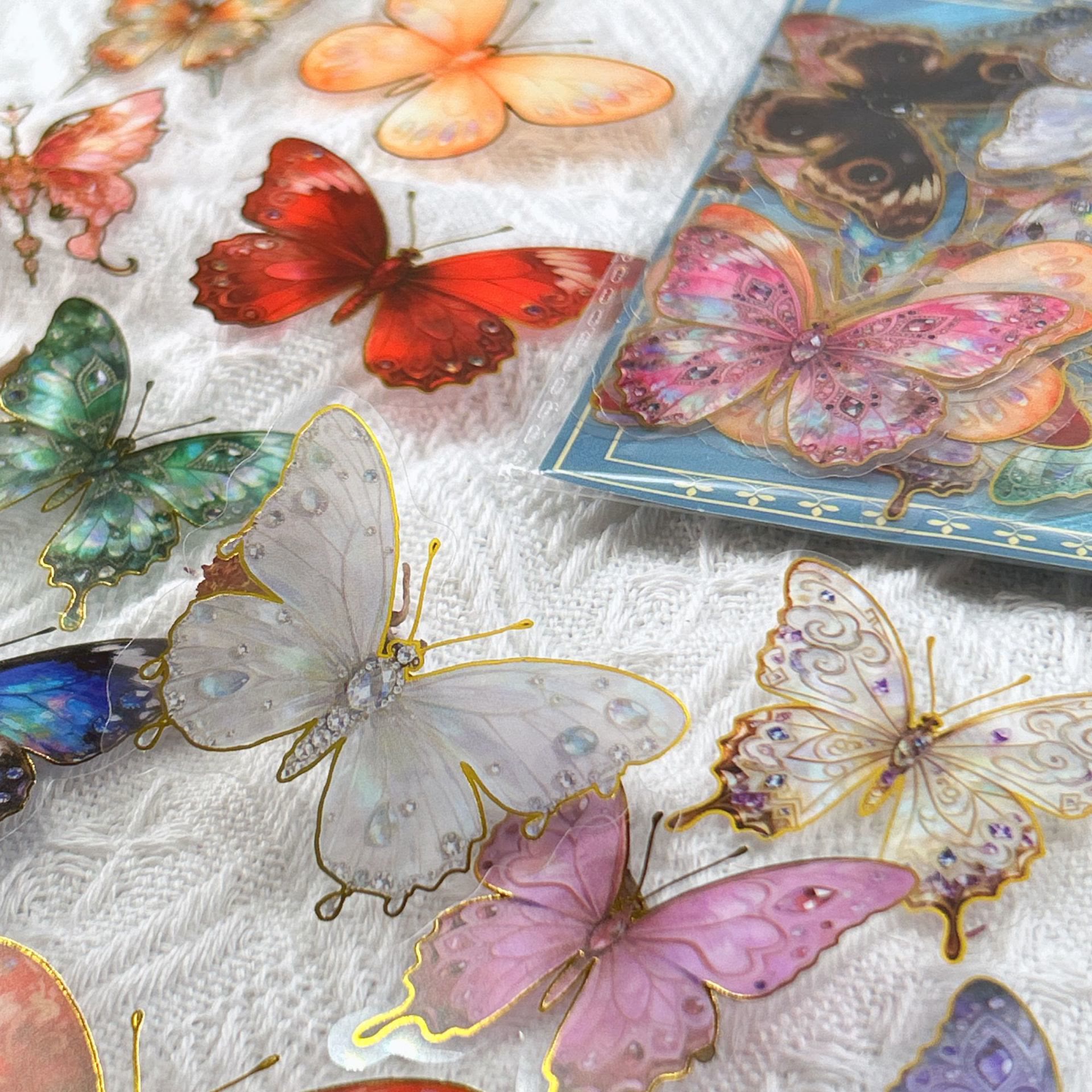Rubbyoo 50pcs Gilding Butterfly Sticker Pack - Gold Foil Design | Eleg ...