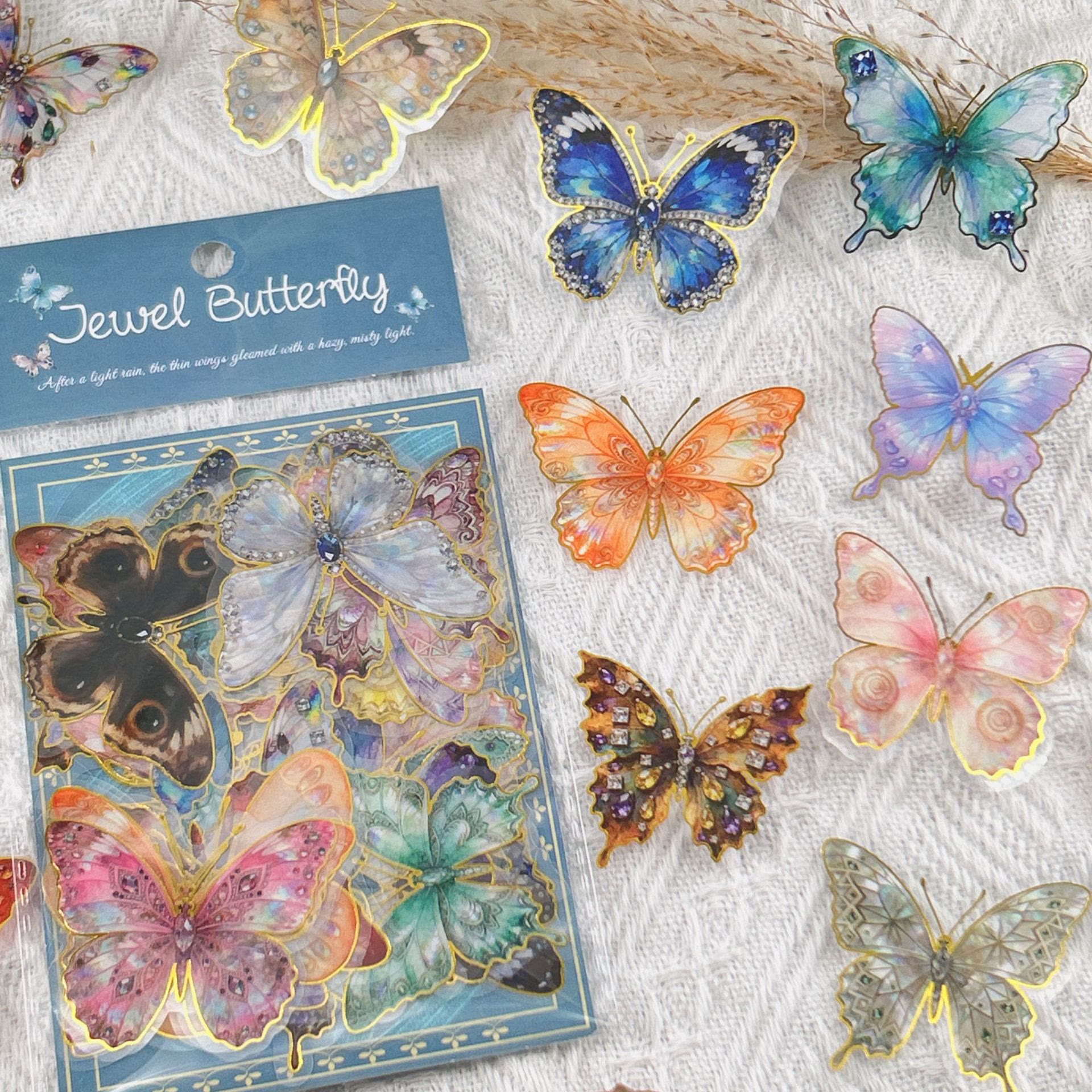 Rubbyoo 50pcs Gilding Butterfly Sticker Pack - Gold Foil Design | Eleg ...