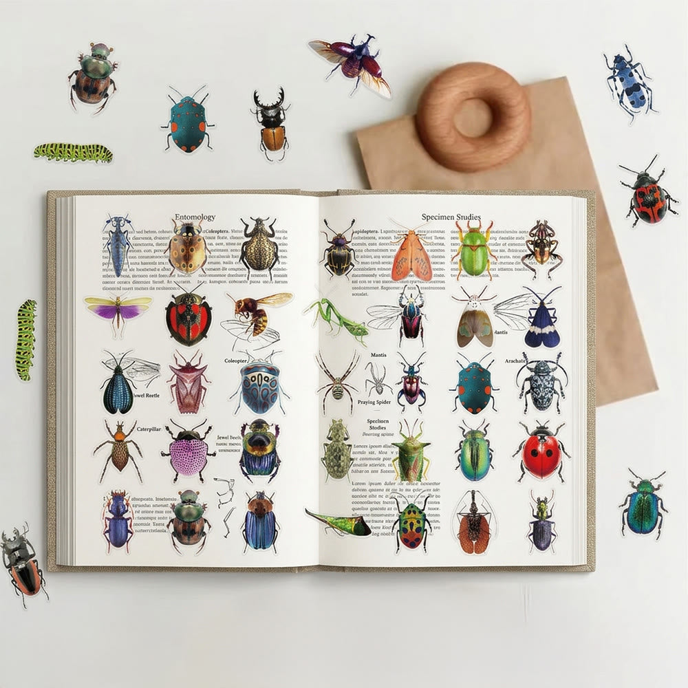 Rubbyoo 50pcs Beetle Sticker Pack - Realistic Insect Art | Perfect Gif ...