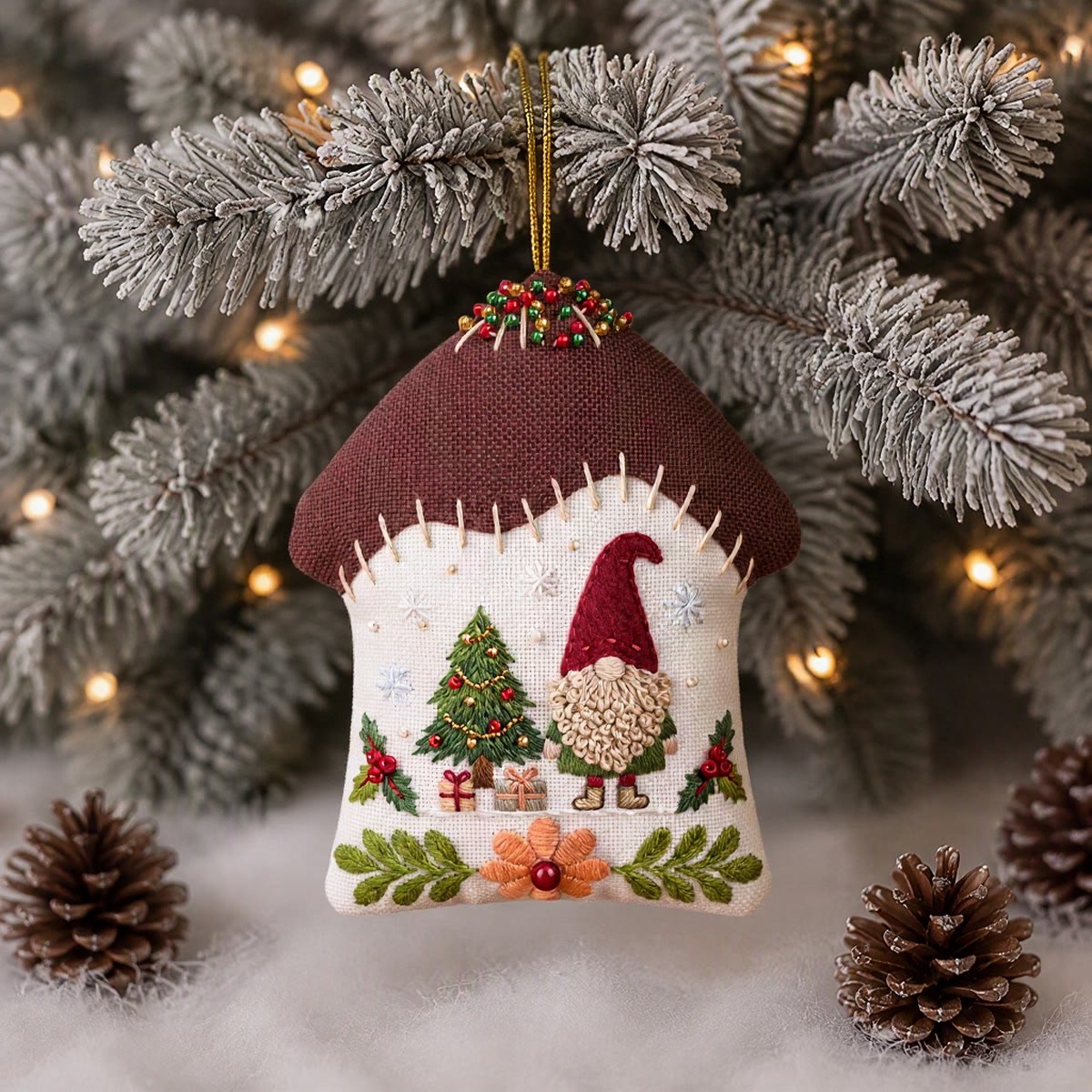Rubbyoo House-shaped Embroidery Kit - Xmas Tree And Gnome | Delicate C ...